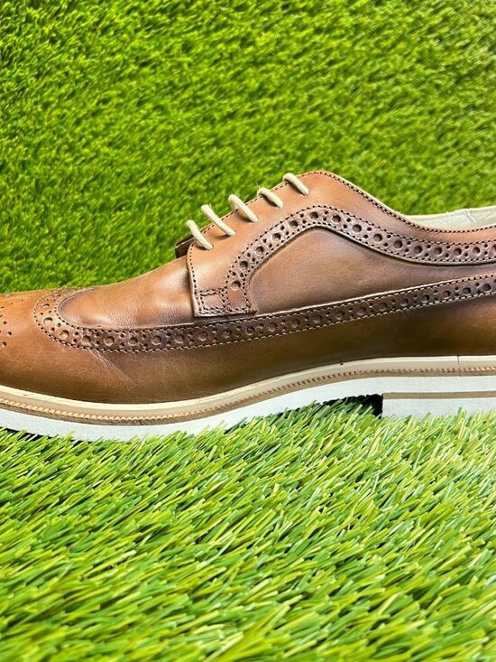 Kenneth Cole New York Vertical Mens Size 8.5 Brown Classic Oxford Cognac Shoes main image 5